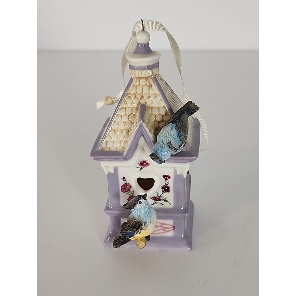 Birdhouse Ornament 2000 Bradford Editions Woodland Lodge  #68564 Porcelain